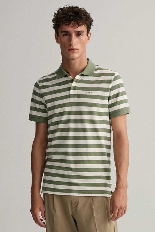 Gant polo strepen groen | Regular-fit