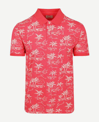 Poloshirt palm print watermelon