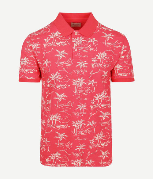 Gant poloshirt palm print watermelon | Regular-fit