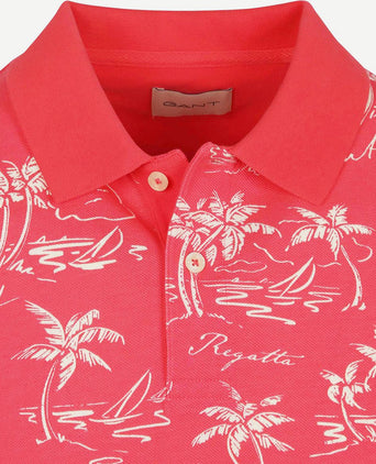 Poloshirt palm print watermelon