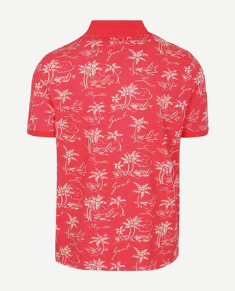 Poloshirt palm print watermelon