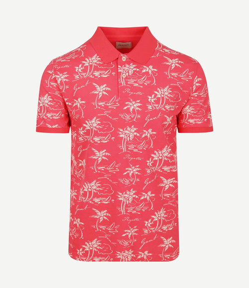 Poloshirt palm print watermelon
