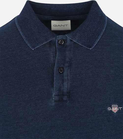 Gant poloshirt pique indigo melange | Regular-fit