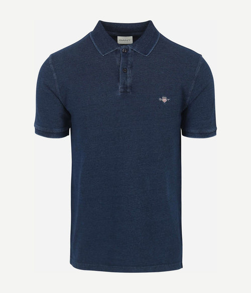 Gant poloshirt pique indigo melange | Regular-fit