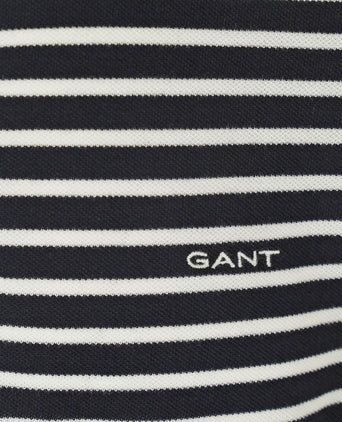 Gant poloshirt pique donkerblauw streep | Regular-fit