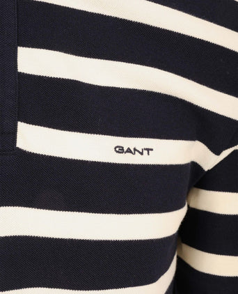 Poloshirt stripe donkerblauw wit