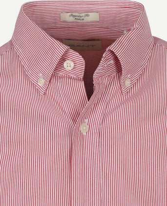 Poplin banker overhemd streep rood