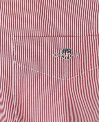 Poplin banker overhemd streep rood