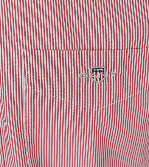 Poplin banker overhemd streep rood
