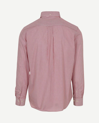 Poplin banker overhemd streep rood