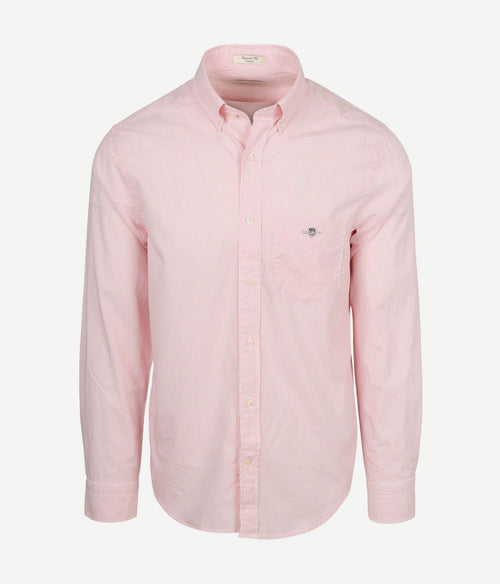 Poplin banker overhemd streep roze