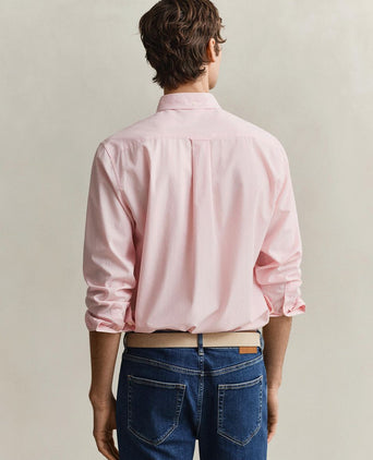 Poplin banker overhemd streep roze