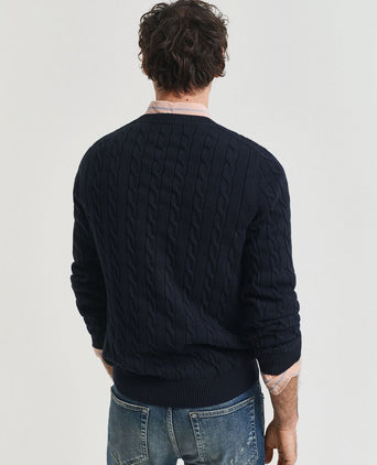Pullover cable donkerblauw