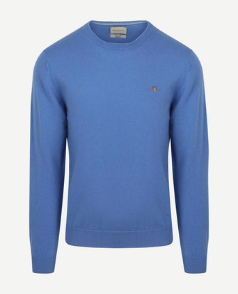 Pullover lamswol mid blauw