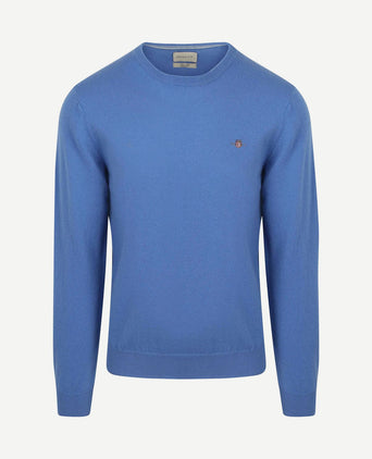 Pullover lamswol mid blauw