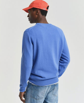 Gant pullover lamswol mid blauw | Regular-fit