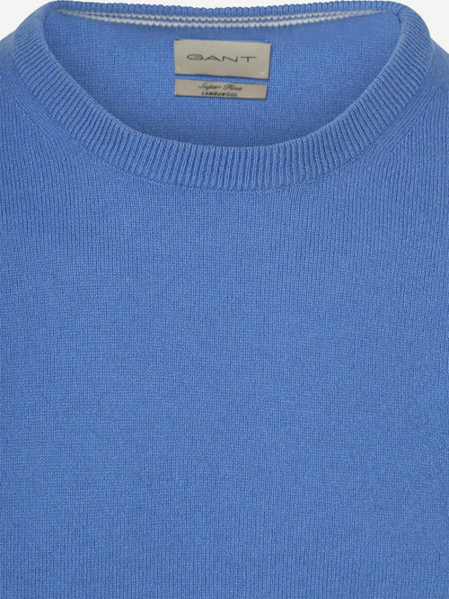Gant pullover lamswol mid blauw | Regular-fit