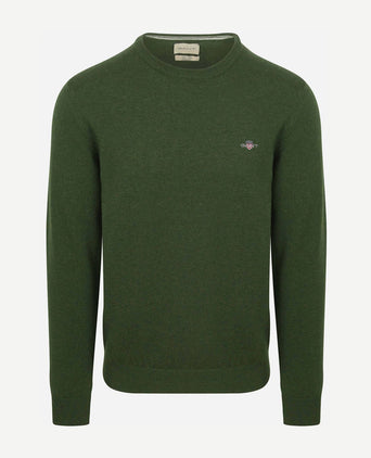 Gant pullover lamswol mosgroen | Regular-fit