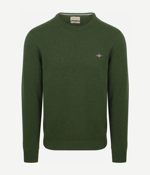Gant pullover lamswol mosgroen | Regular-fit