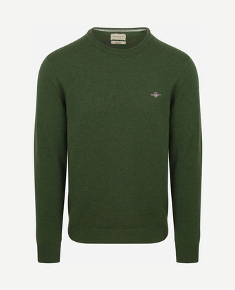 Pullover lamswol mosgroen