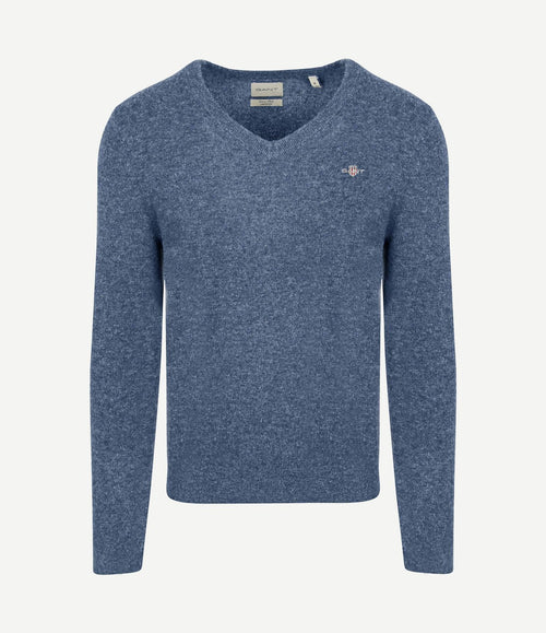 Pullover v-hals woolblend blauw