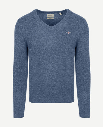 Pullover v-hals woolblend blauw