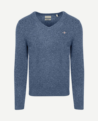Pullover v-hals woolblend blauw