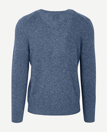 Gant pullover v-hals woolblend blauw | Regular-fit
