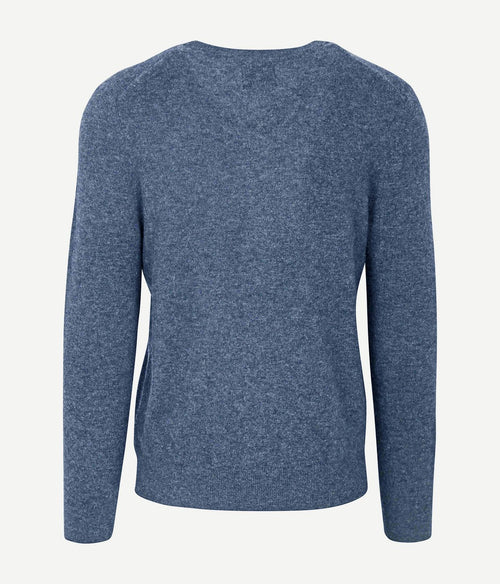 Gant pullover v-hals woolblend blauw | Regular-fit