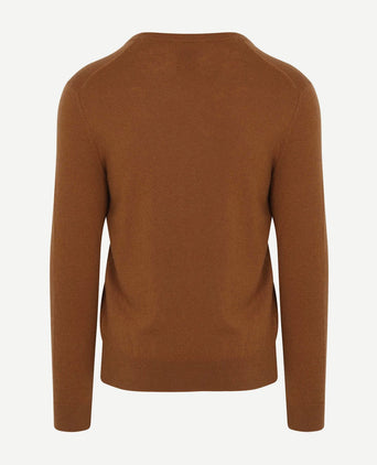 Gant pullover v-hals woolblend camel | Regular-fit