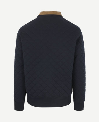 Quilted mocker pullover donkerblauw