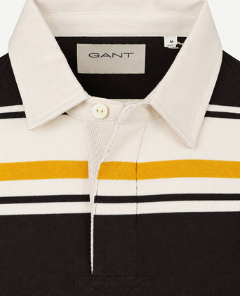 Rugger polo multi striped bruin geel