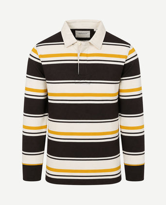 Rugger polo multi striped bruin geel