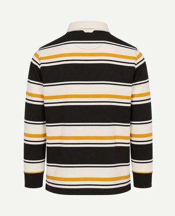 Rugger polo multi striped bruin geel