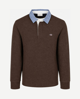 Rugger shield chambray polo bruin