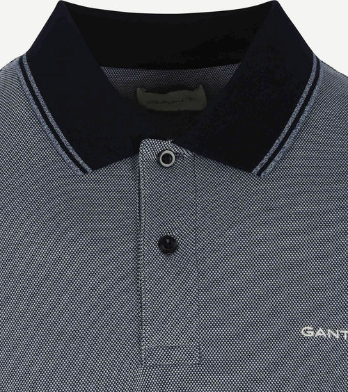 Gant shield Oxford piqué poloshirt donkerblauw | Regular-fit