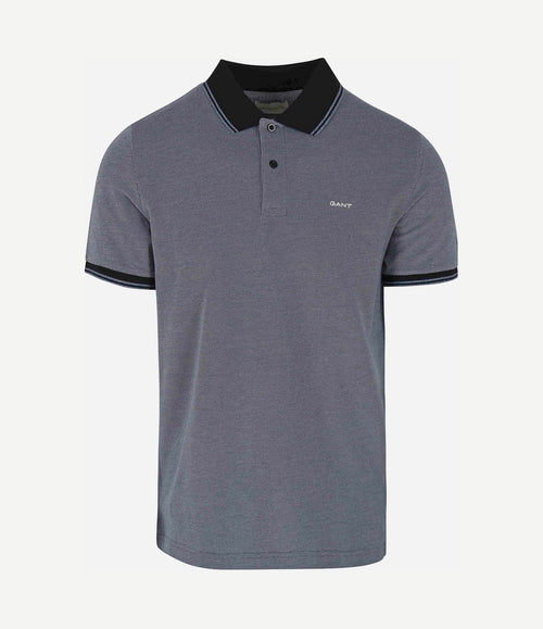 Shield Oxford piqué poloshirt donkerblauw