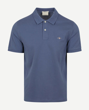 Gant shield piqué poloshirt dusty donkerblauw | Regular-fit