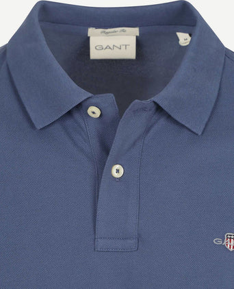 Gant shield piqué poloshirt dusty donkerblauw | Regular-fit