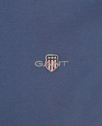 Gant shield piqué poloshirt dusty donkerblauw | Regular-fit