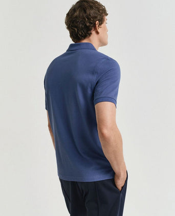 Gant shield piqué poloshirt dusty donkerblauw | Regular-fit