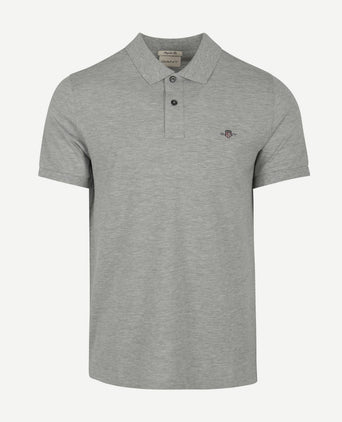 Shield piqué poloshirt grijs