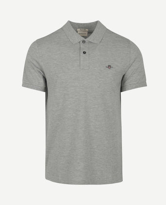Shield piqué poloshirt grijs