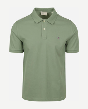 Gant shield piqué poloshirt groen | Regular-fit