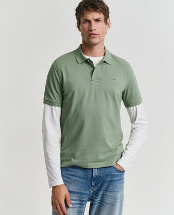 Gant shield piqué poloshirt groen | Regular-fit