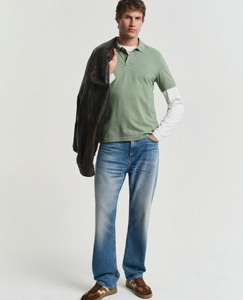 Gant shield piqué poloshirt groen | Regular-fit