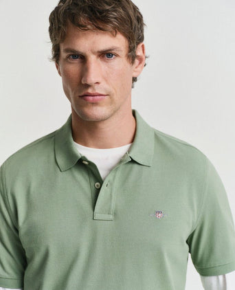 Gant shield piqué poloshirt groen | Regular-fit