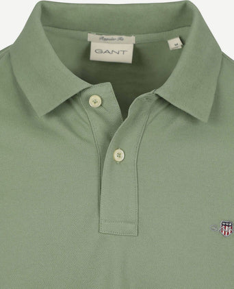 Gant shield piqué poloshirt groen | Regular-fit