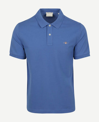 Gant shield piqué poloshirt kobaltblauw | Regular-fit
