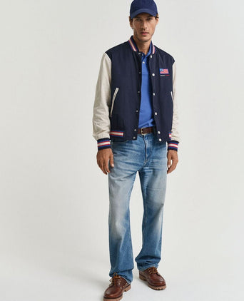 Gant shield piqué poloshirt kobaltblauw | Regular-fit